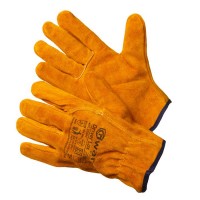 Перчатки желтые цельноспилковые короткие (Опторика Драйвер Люкс)  
