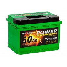 Аккумулятор POWER 6СТ-60 А/ч обратная полярность (низкий)