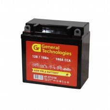 Мото аккумулятор GENERAL TECHNOLOGIES AGM CT-1210 п.п. (YB9A-A/4B9-B) 10 а/ч