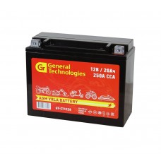 Мото аккумулятор GENERAL TECHNOLOGIES AGM CT-1220 п.п. (Y50-N18L-A3, YTX24HL-BS) 20 а/ч